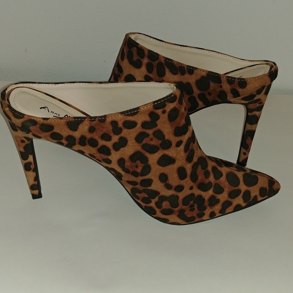 Leopard Print High Heel Mules *Miss labeled size*
